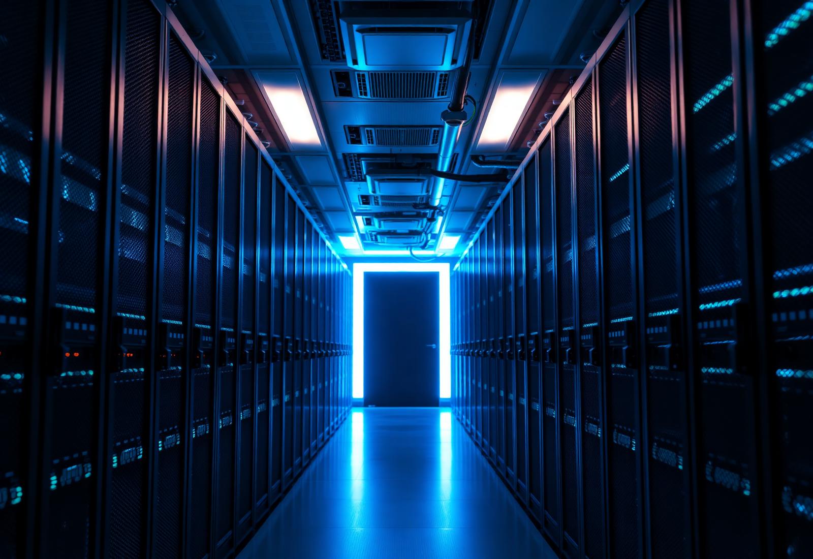 Data center racks powering EnterOne VMware lab environments